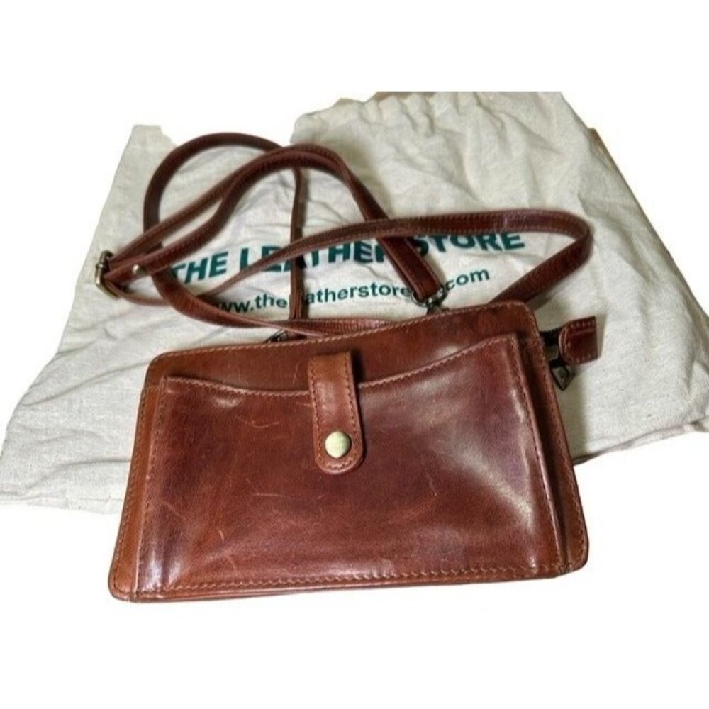 The Leather Store Eden Handmade Smartphone Crossbody Bag Shoulder Sling Purse - Picture 8 of 16